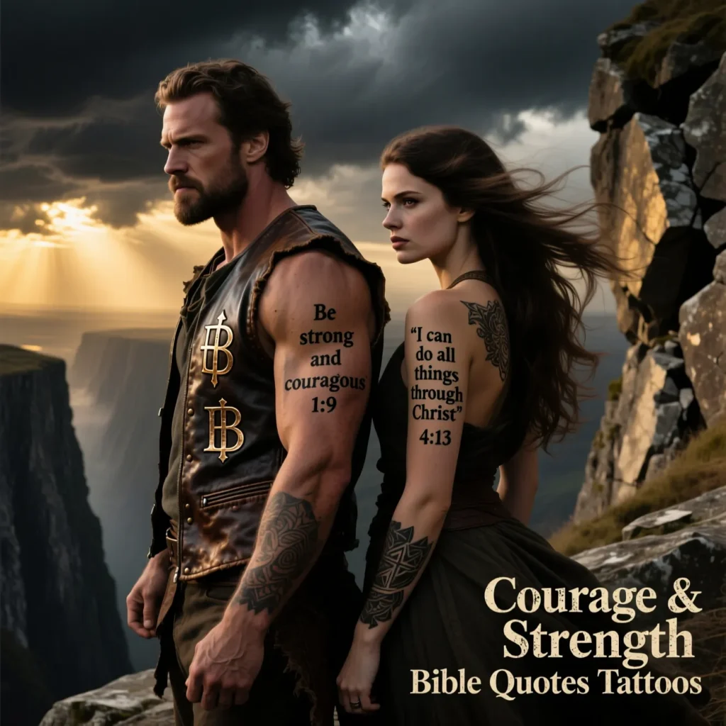 Courage & Strength Bible Quotes Tattoos